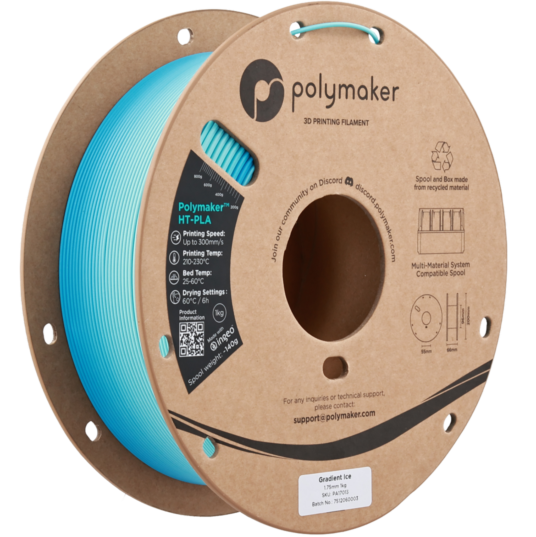 Polymaker HT-PLA Farbverlauf Eis 1,75 mm 1KG – AC products