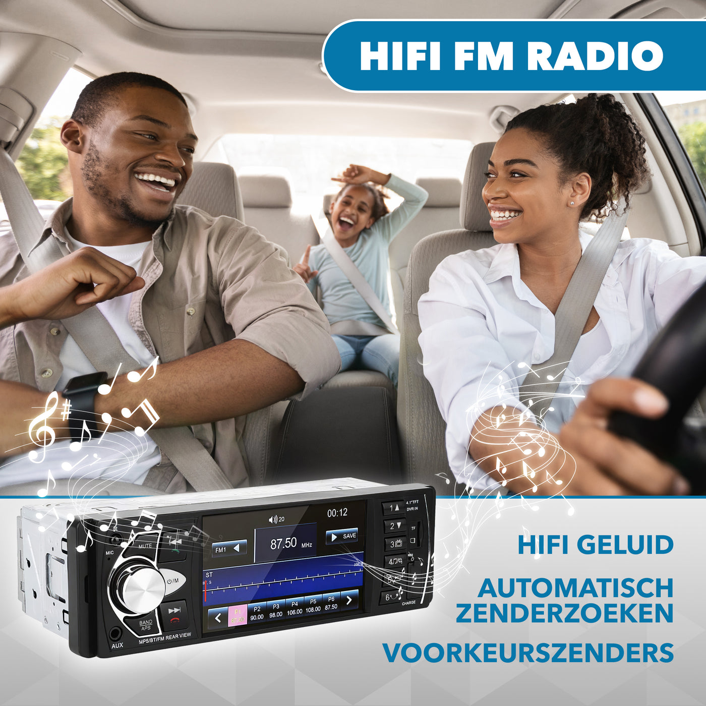 Universele Autoradio met Bluetooth, USB & Aux - Handsfree bellen - Radio met Microfoon - Inclusief Achteruitrijcamera - AC products