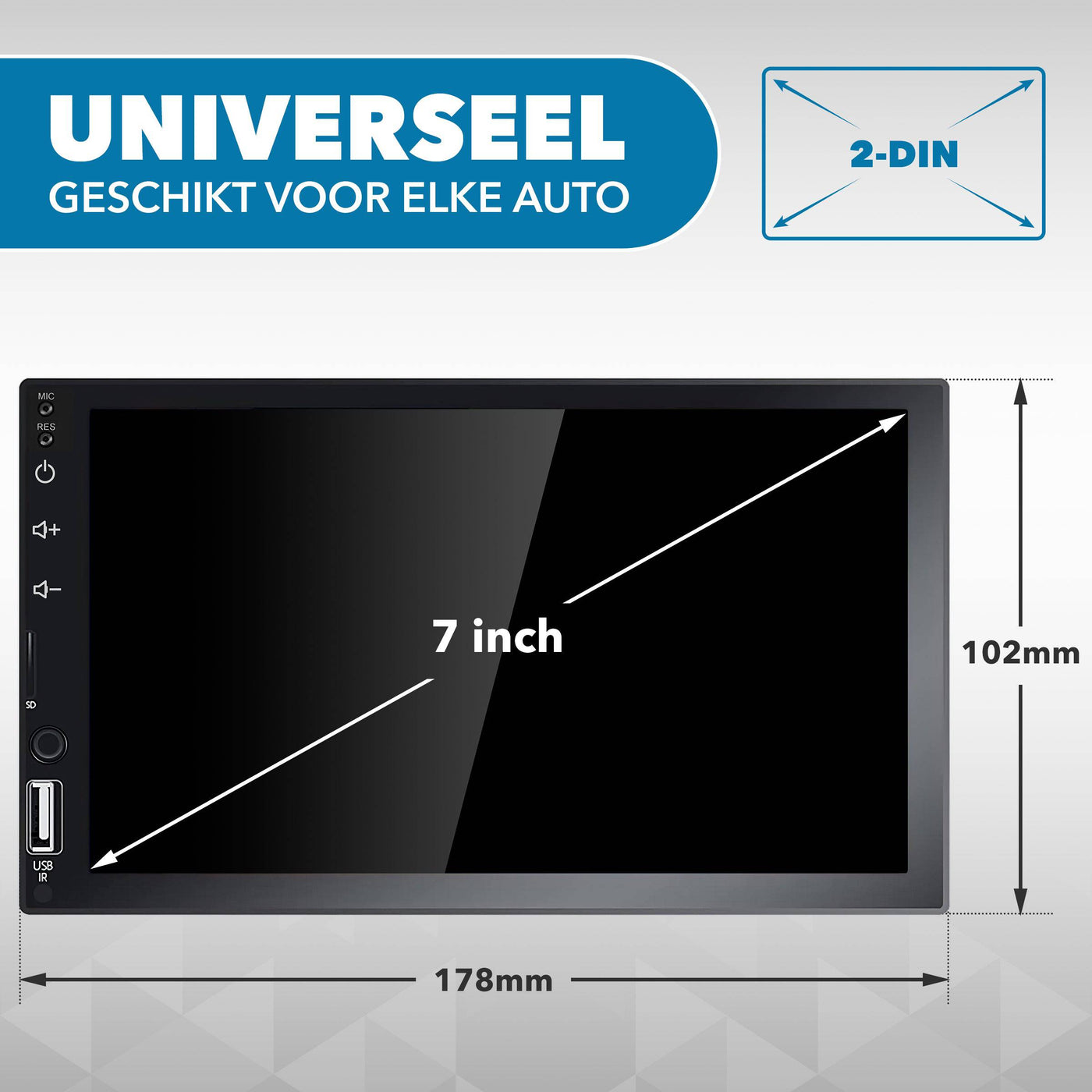 Universele Autoradio met APPLE CARPLAY en ANDROID AUTO, Bluetooth, USB & Aux - Handsfree - Mirrorlink - Radio met Microfoon - GRATIS Achteruitrijcamera - AC products