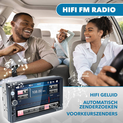 Carcemy Autoradio met Bluetooth voor alle auto's - USB & Aux - Handsfree bellen - Mirrorlink - Met ingebouwde Microfoon - Inclusief 8 Led Achteruitrijcamera - AC products