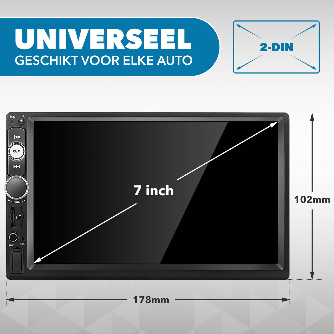 Carcemy Autoradio met Bluetooth voor alle auto's - USB & Aux - Handsfree bellen - Mirrorlink - Met ingebouwde Microfoon - Inclusief 8 Led Achteruitrijcamera - AC products