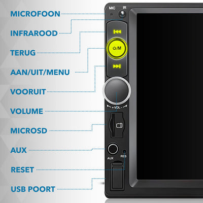 Carcemy Autoradio met Bluetooth voor alle auto's - USB & Aux - Handsfree bellen - Mirrorlink - Met ingebouwde Microfoon - Inclusief 8 Led Achteruitrijcamera - AC products