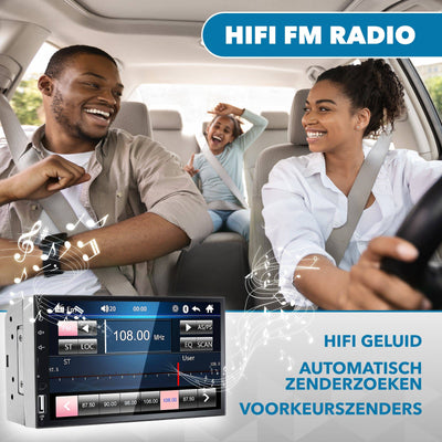 Universele Autoradio met Bluetooth, USB & Aux - Handsfree - Mirrorlink - Radio met Microfoon - Inclusief Achteruitrijcamera - AC products