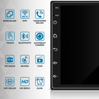 Carcemy Universele Android Autoradio met Bluetooth - Navigatie - Google Play - GRATIS Achteruitrijcamera - AC products