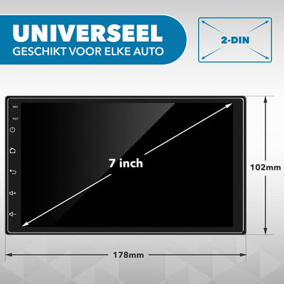 Carcemy Universele Android Autoradio met Bluetooth - Navigatie - Google Play - GRATIS Achteruitrijcamera - AC products