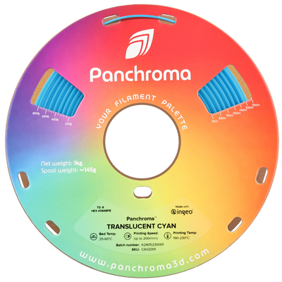 Polymaker Panchroma™ PLA Translucent Cyan 1.75 mm 1KG