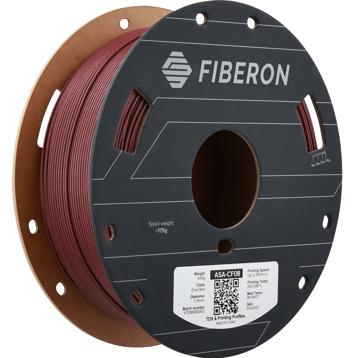 Polymaker Fiberon™ ASA-CF08 Dark Red 1.75 mm 500gr
