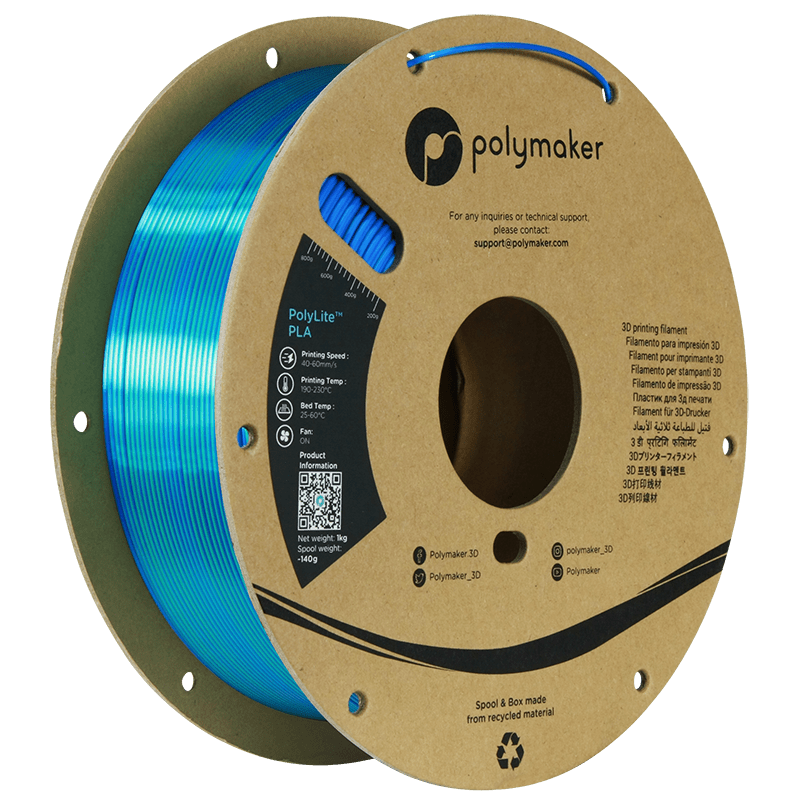 Polymaker PolyLite SILK PLA Filament Caribbean Sea Blue-Green 1.75 mm 1KG - AC products