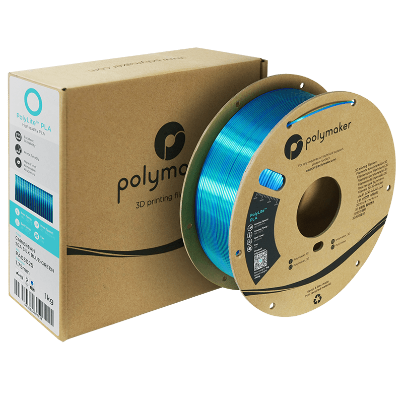 Polymaker PolyLite SILK PLA Filament Caribbean Sea Blue-Green 1.75 mm 1KG - AC products