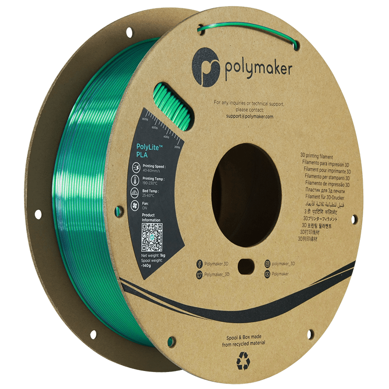 Polymaker PolyLite SILK PLA Filament Jadeite Green-Chrome 1.75 mm 1KG - AC products