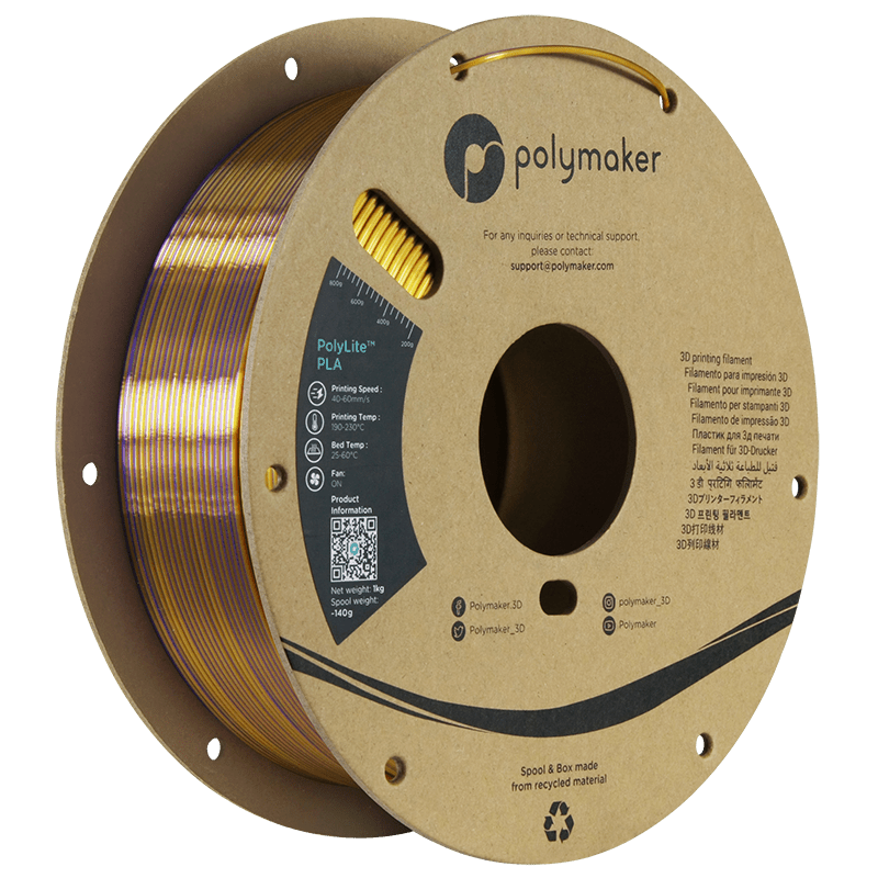 Polymaker PolyLite SILK PLA Filament Sovereign Gold-Purple 1.75 mm 1KG - AC products