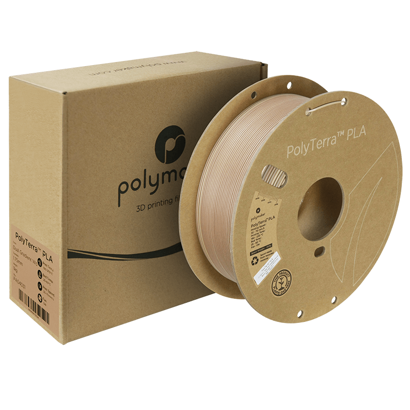 Polymaker PolyTerra Pla filament Dual Gradient Wood 1.75 mm 1KG - AC products