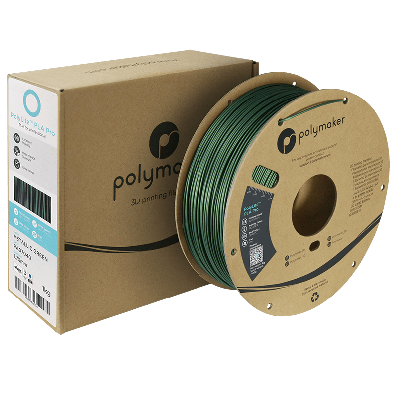 Polymaker POLYLITE™ PLA PRO 3D filament Metallic Green Jam free 1.75 mm 1KG - AC products