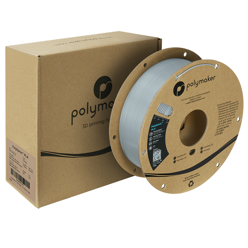 POLYMAKER POLYSONIC HIGH SPEED PLA FILAMENT GREY 1,75mm 1KG