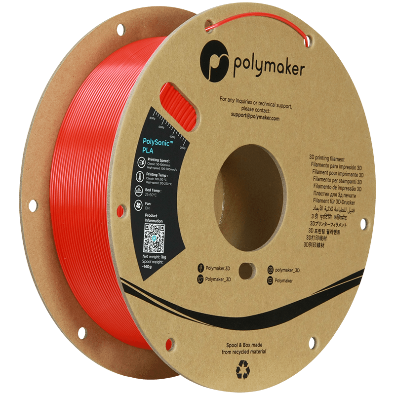 POLYMAKER POLYSONIC HIGH SPEED PLA RED 1,75mm 1KG - AC products