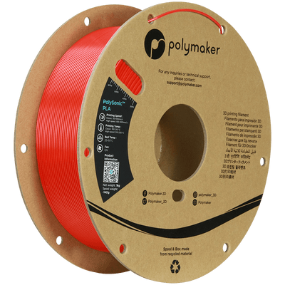 POLYMAKER POLYSONIC HIGH SPEED PLA RED 1,75mm 1KG - AC products