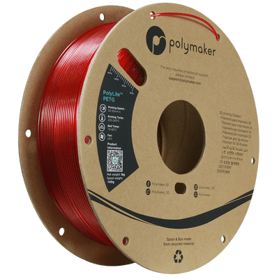 Polymaker PolyLite PETG Translucent Red 1.75 mm 1KG - AC products