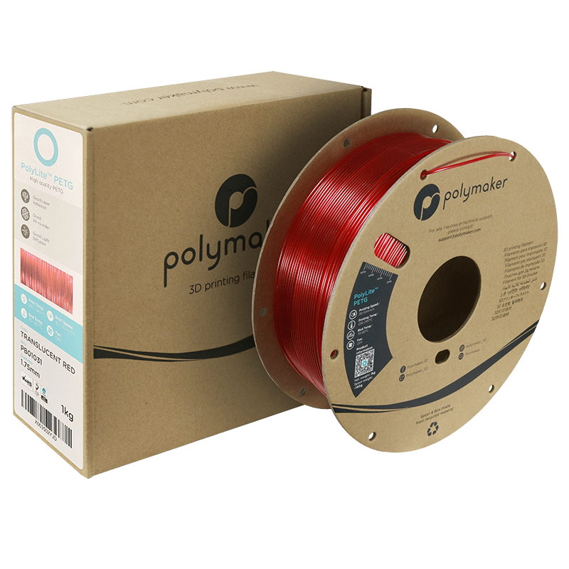 Polymaker PolyLite PETG Translucent Red 1.75 mm 1KG - AC products