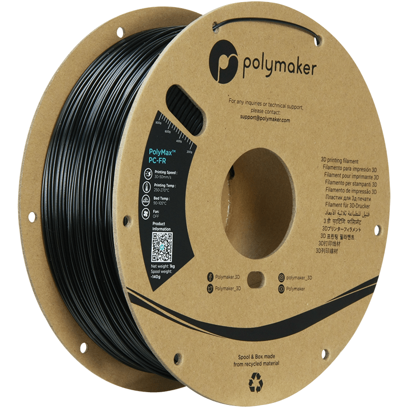 Polymaker PolyMax PC-FR Black Filament 1,75 mm 1 Kg - AC products