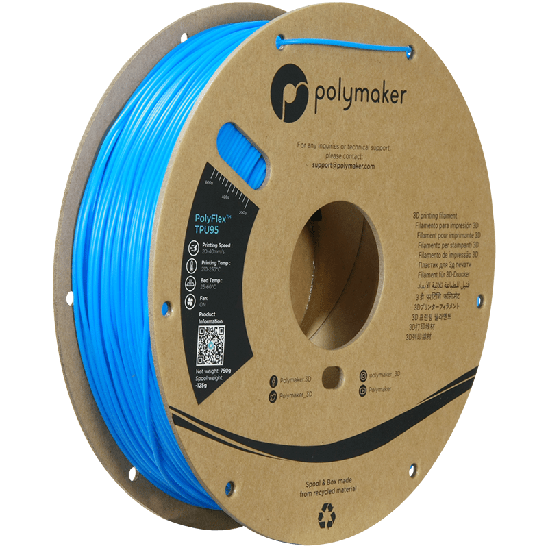 Polymaker PolyFlex TPU-95A filament 1,75 mm Blue 750 Gr - AC products