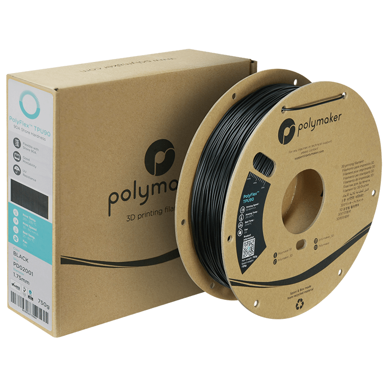 Polymaker PolyFlex TPU-90A filament 1,75 mm Black 750 Gr - AC products