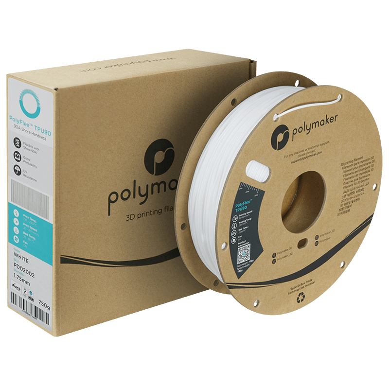 Polymaker PolyFlex TPU-90A filament 1,75 mm White 750 Gr - AC products