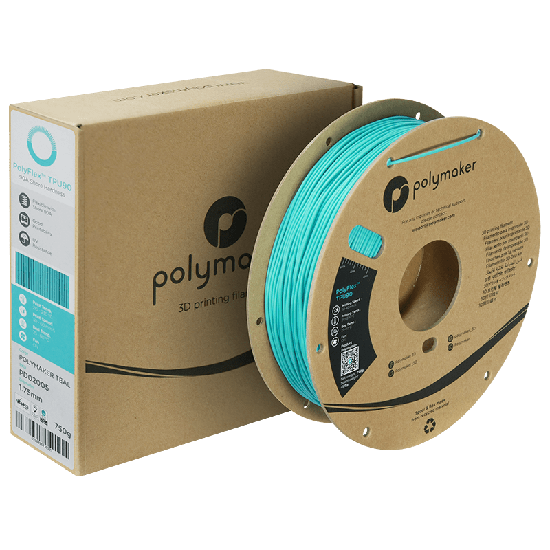 Polymaker PolyFlex TPU-90A filament 1,75 mm Teal 750 Gr - AC products