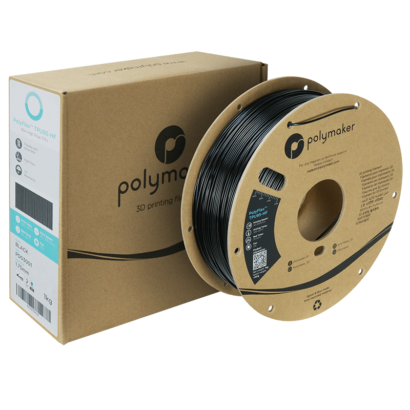 Polymaker PolyFlex TPU-95A High Speed Filament 1,75 mm Black 1 Kg - AC products