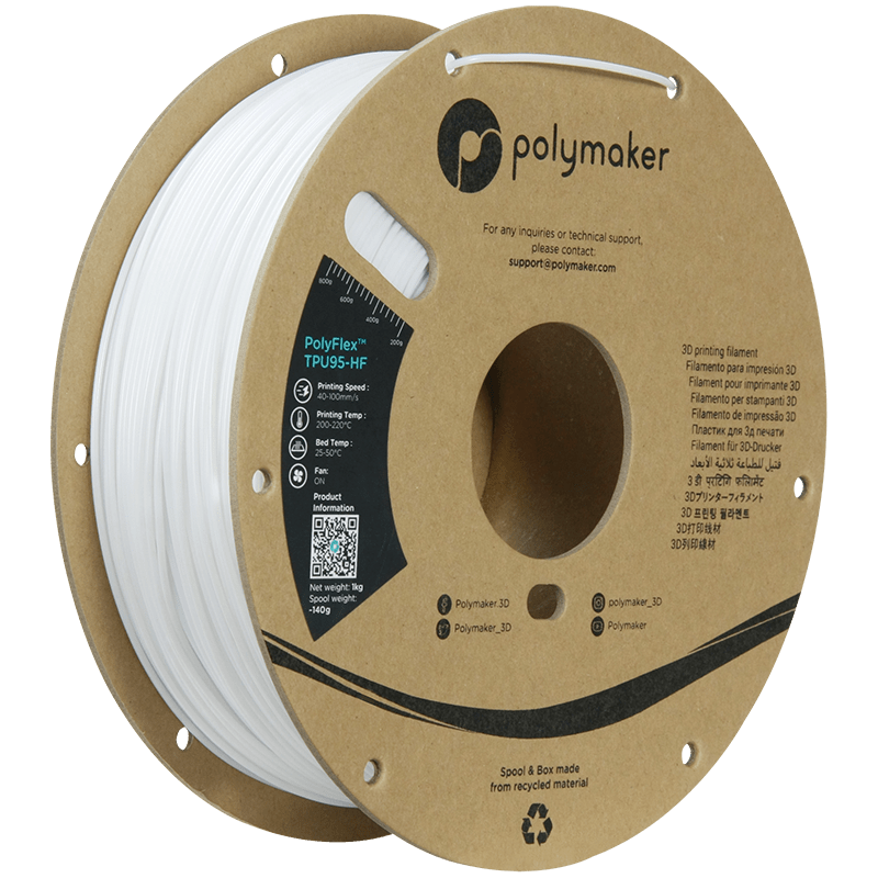 Polymaker PolyFlex TPU-95A High Speed Filament 1,75 mm White 1 Kg - AC products