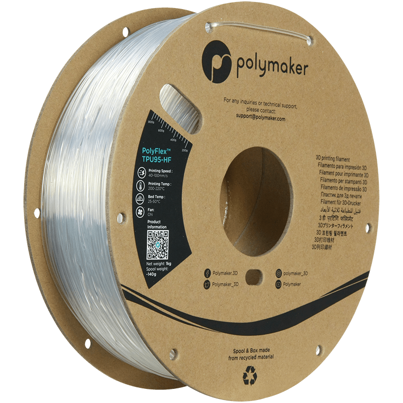 Polymaker PolyFlex TPU-95A High Speed Filament 1,75 mm Clear 1 Kg - AC products