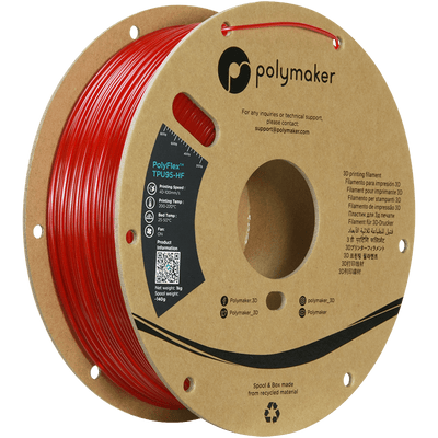 Polymaker PolyFlex TPU-95A High Speed Filament 1,75 mm Translucent Red 1 Kg - AC products