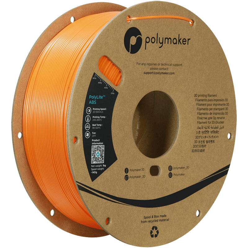 Polymaker PolyLite ABS Filament Orange 1.75mm 1Kg - AC products