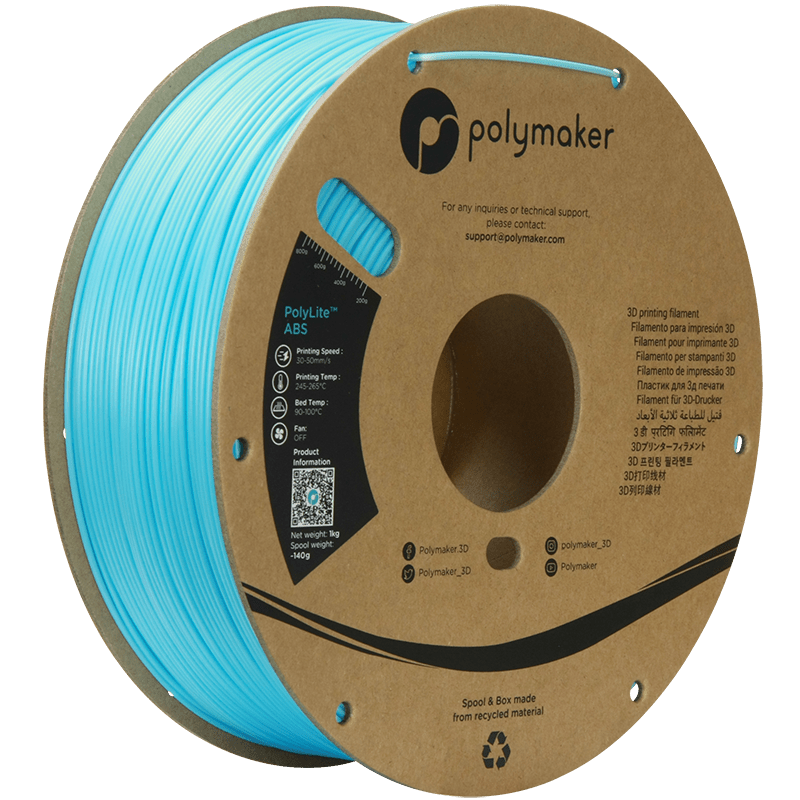 Polymaker PolyLite ABS Filament Light Blue 1.75mm 1Kg - AC products