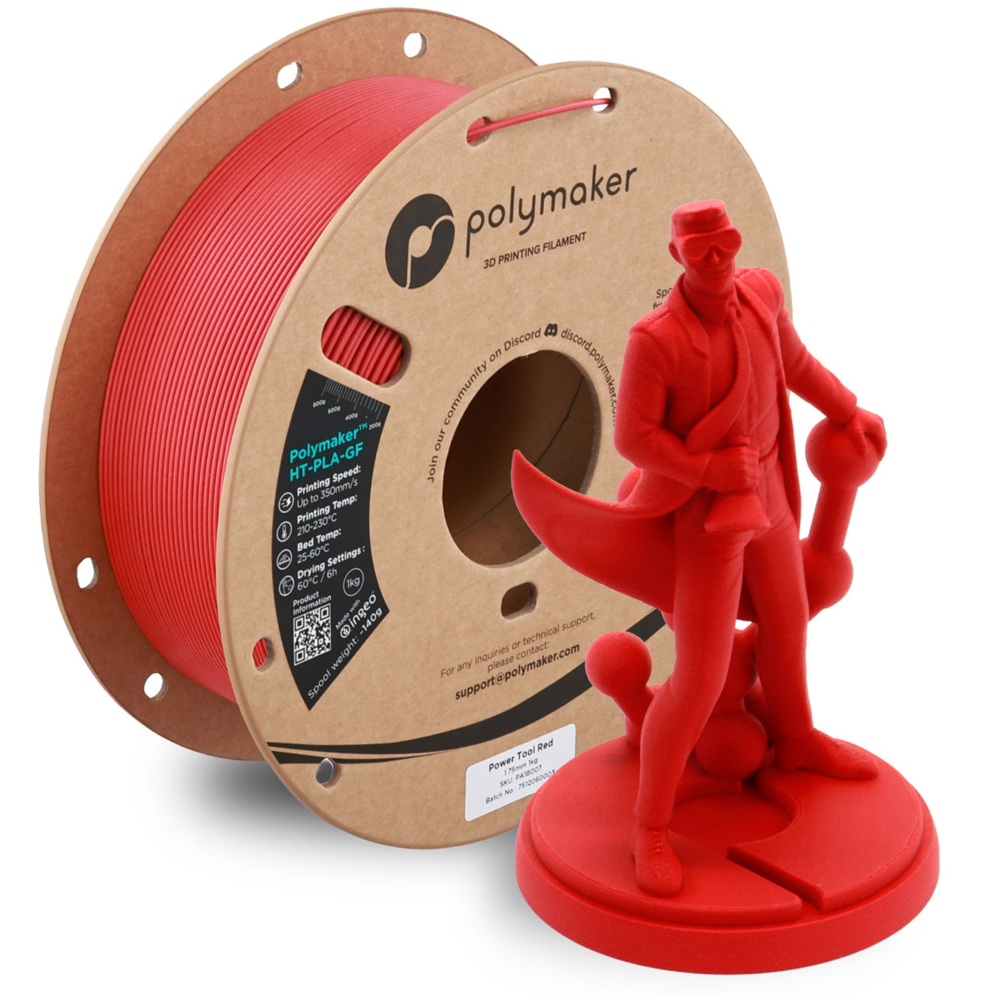 Polymaker HT-PLA-GF Power Tool Red 1.75 mm 1KG