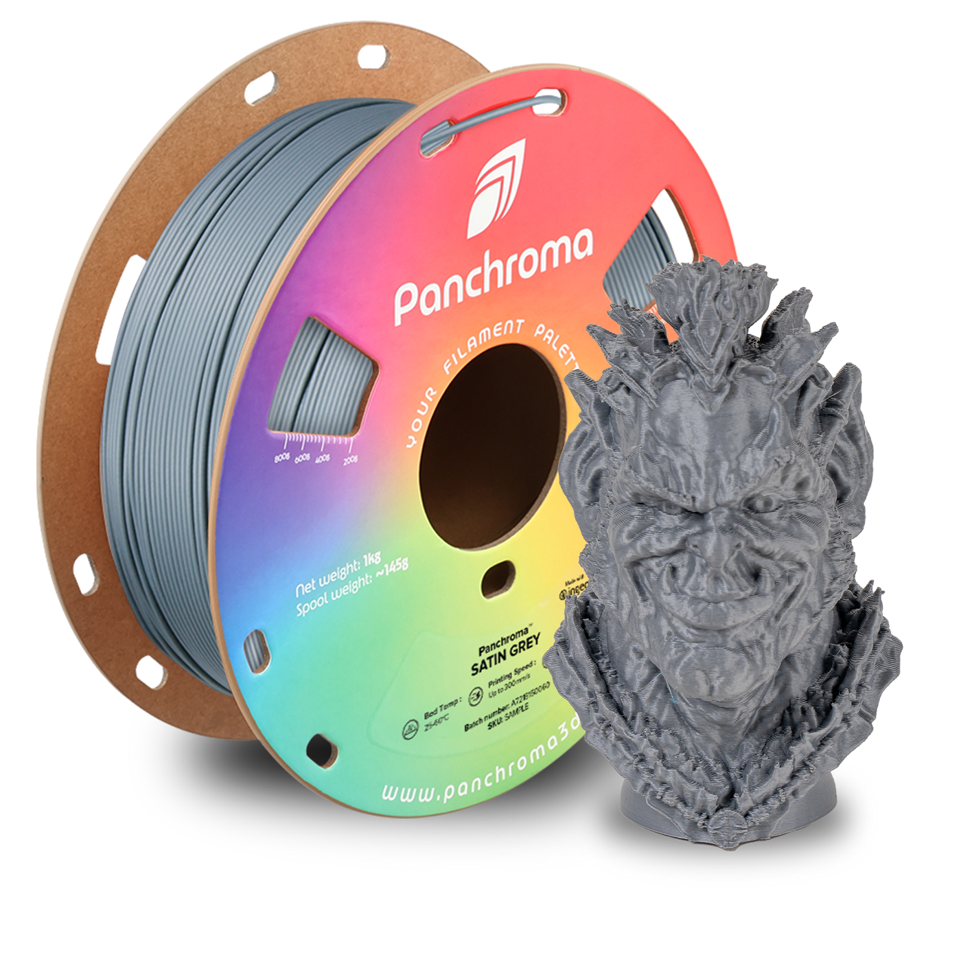 Polymaker Panchroma™ PLA Satin Grey 1.75 mm 1KG