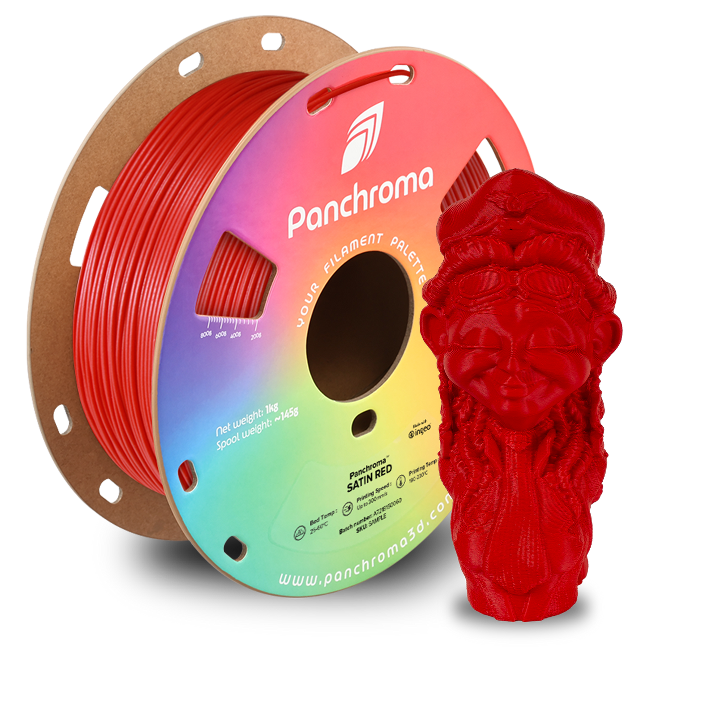 Polymaker Panchroma™ PLA Satin Red 1.75 mm 1KG