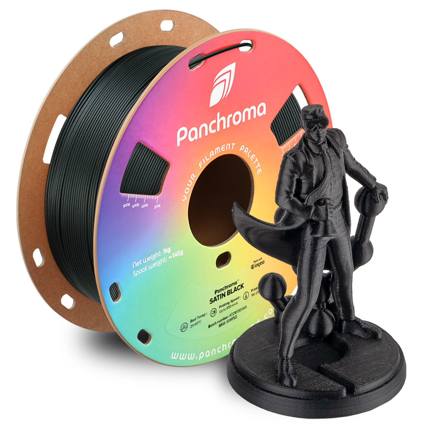 Polymaker Panchroma™ PLA Satin Black 1.75 mm 1KG