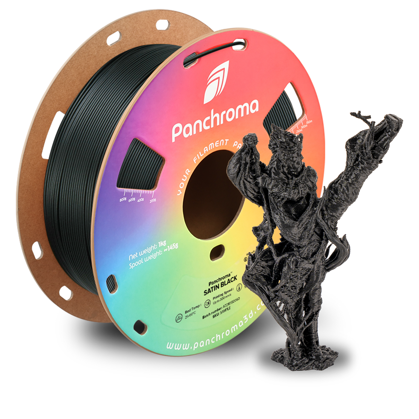 Polymaker Panchroma™ PLA Satin Black 1.75 mm 1KG