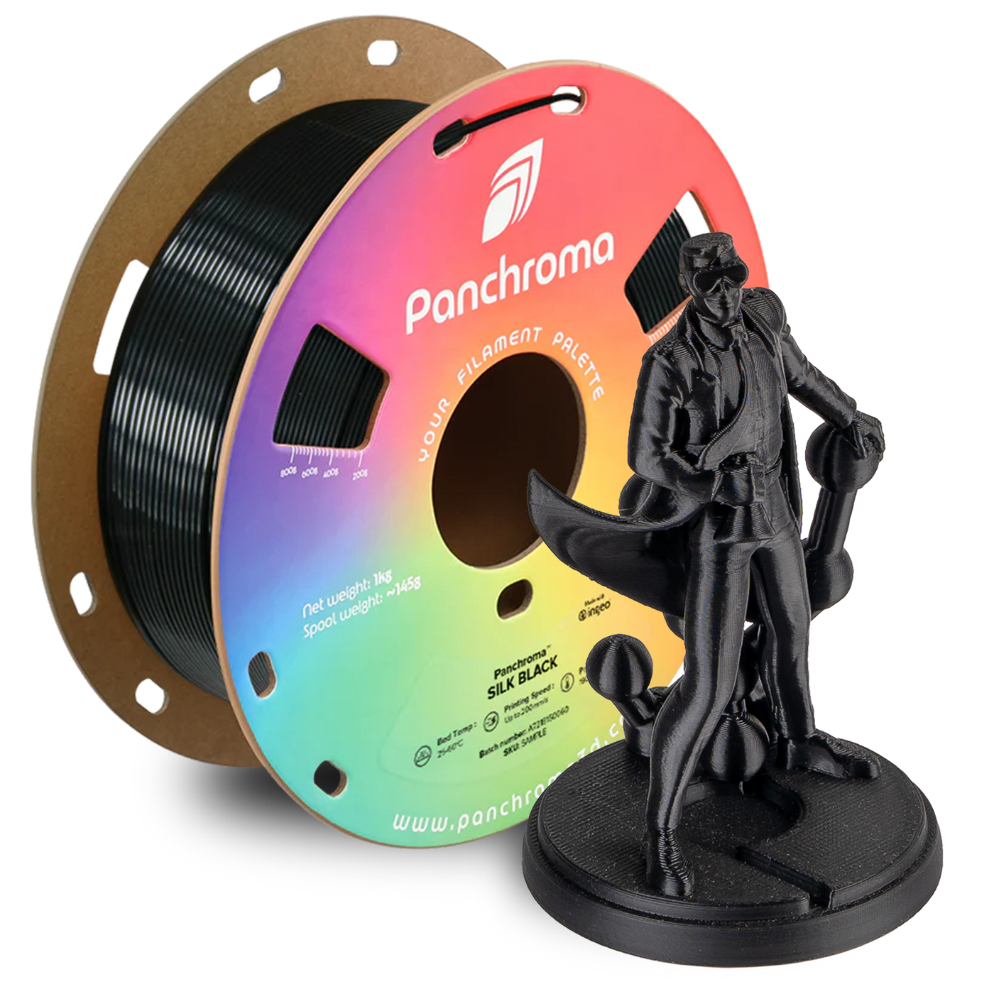 Polymaker Panchroma™ PLA Silk Black 1.75 mm 1KG