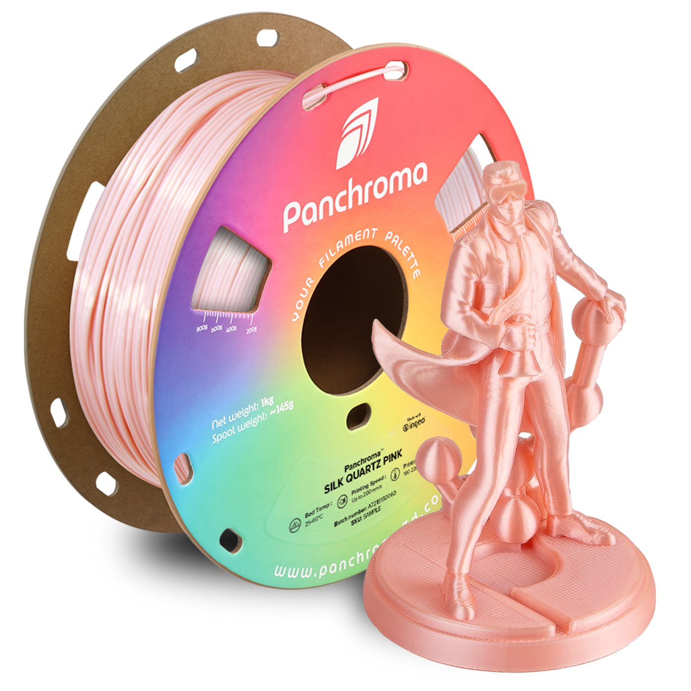 Polymaker Panchroma™ PLA Silk Quartz Pink 1.75 mm 1KG