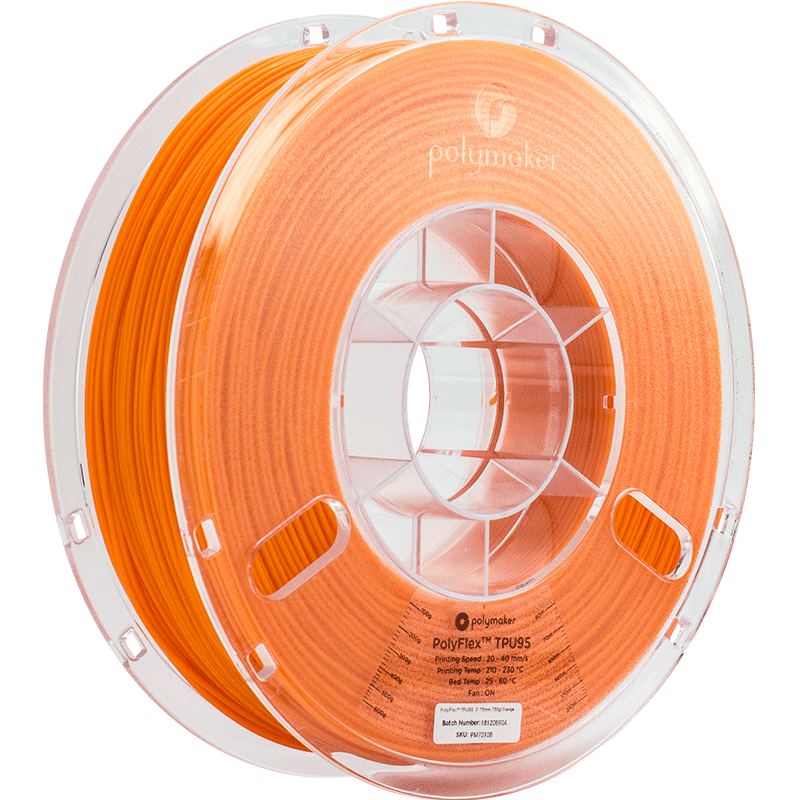 Polymaker PolyFlex TPU-95A filament 1,75 mm Oranje 750 Gr - AC products