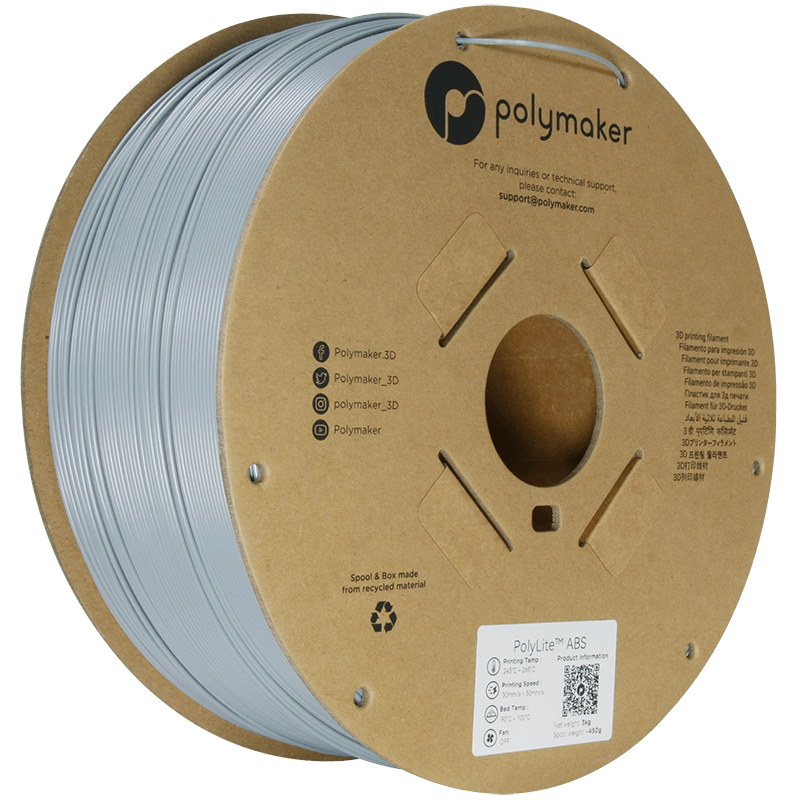 Polymaker PolyLite ABS Filament Grey 1.75mm 3Kg - AC products