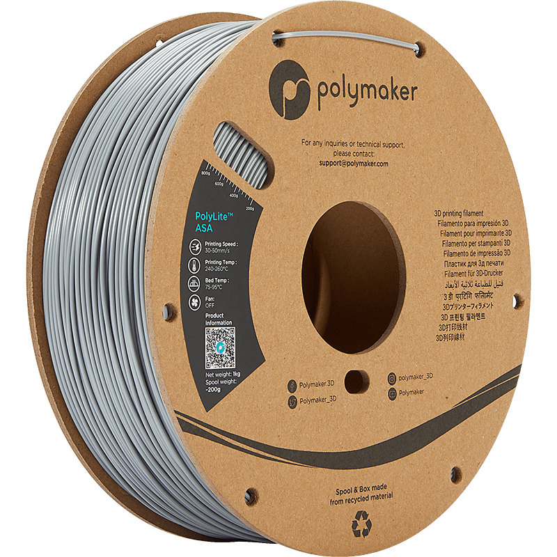 Polymaker PolyLite ASA Filament Grijs 1,75mm 1KG - AC products