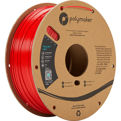 Polymaker PolyLite ASA Filament Rood 1,75mm 1KG - AC products