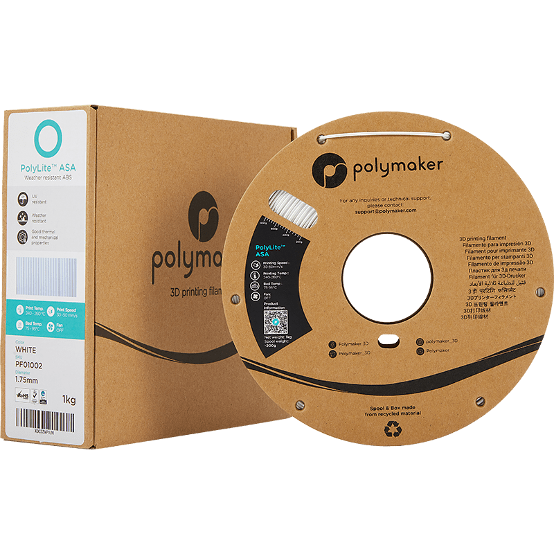 Polymaker PolyLite ASA Filament Wit 1,75mm 1KG - AC products