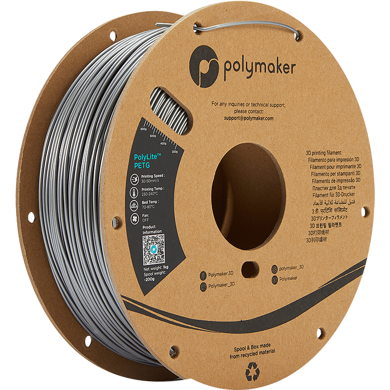 Polymaker PolyLite PETG Silver 1.75 mm 1KG - AC products