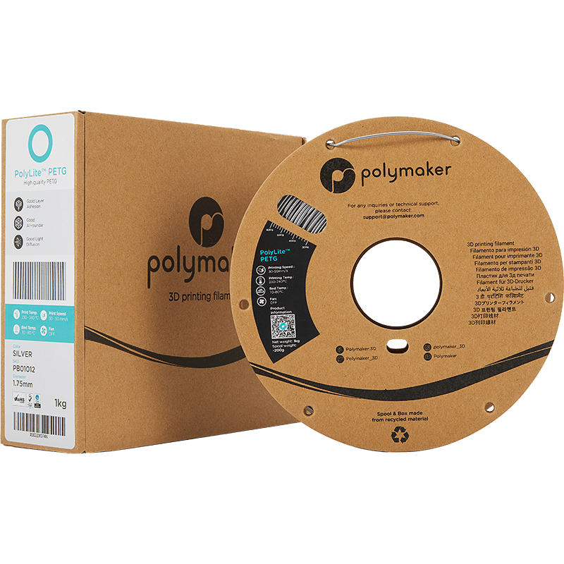 Polymaker PolyLite PETG Silver 1.75 mm 1KG - AC products