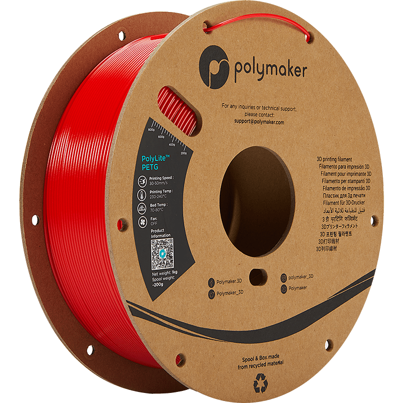 Polymaker PolyLite PETG Rood 1.75 mm 3KG - AC products