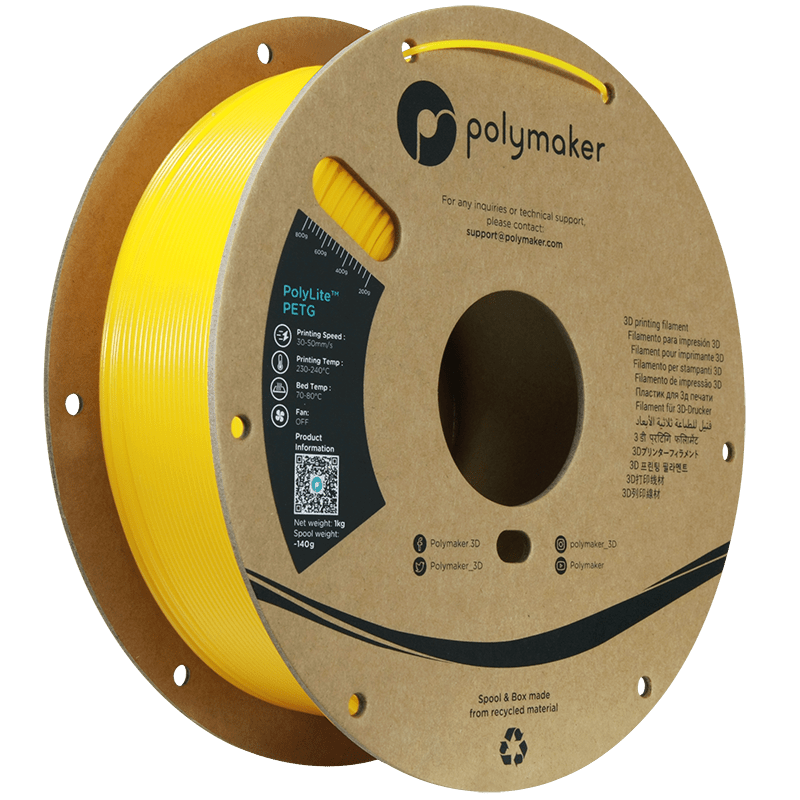 Polymaker PolyLite PETG Yellow 1.75 mm 1KG - AC products