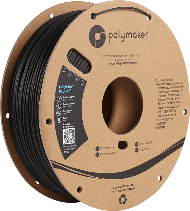 Polymaker PolyLite PLA-CF CARBON Filament Black 1.75 mm 1KG